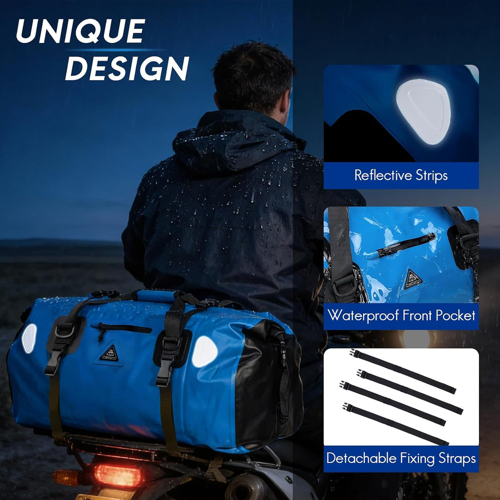 Haimont Waterproof Duffel Bag Roll-top Dry Duffel Bag with Quick-fixed Straps for Motorcycling, Rafting, Boating, SUP, Kayaking, Travel, 50L/70L