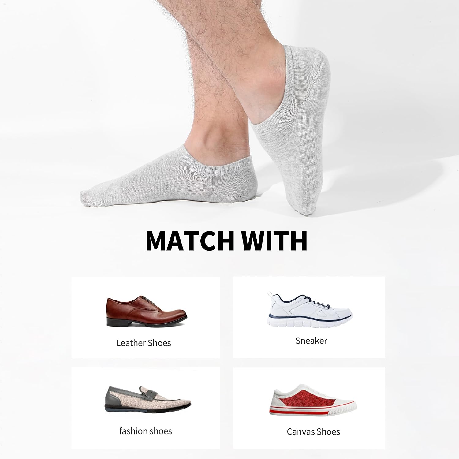 Nroktia 6/10 Pairs Non-Slip No Show Socks Men's & Women's Low-Cut Liners