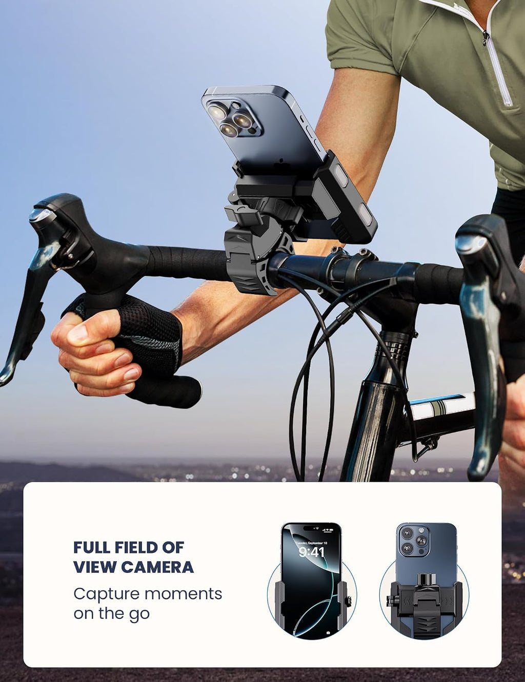 Grefay Bike Phone Mount for Electric, Mountain, Scooter, and Dirt Bikes