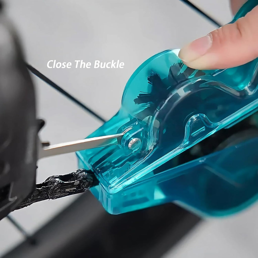 Bike Chain Cleaning Tool, Chain Scrubber with 360° Automatic Brushes, No Chain Removal Drivetrain Maintenance Kit for Mountain Bike,Road Bike,Ebike and Trail Bikes