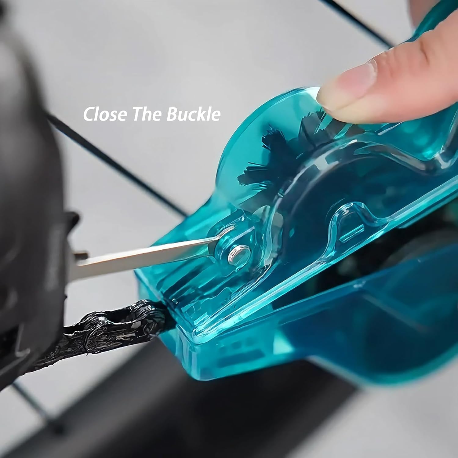Bike Chain Cleaning Tool, Chain Scrubber with 360° Automatic Brushes, No Chain Removal Drivetrain Maintenance Kit for Mountain Bike,Road Bike,Ebike and Trail Bikes