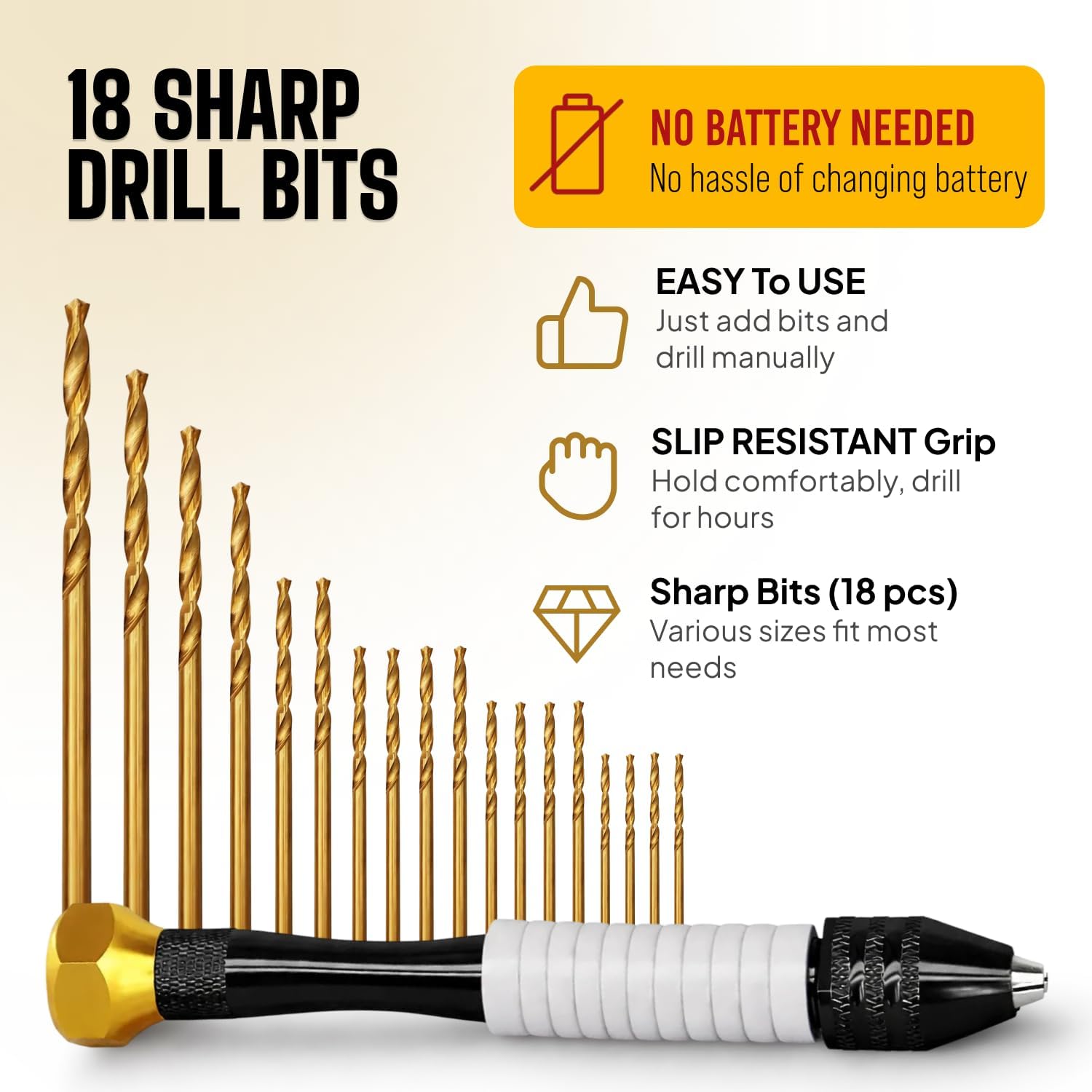Pin Vise Hand Drill Manual with Micro Drill Bits, Jewelry Drill for Resin