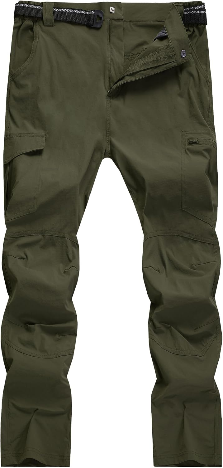 Men's Cargo Work Hiking Pants Lightweight Water Resistant Quick Dry Fishing Travel Camping Outdoor Breathable Multi Pockets