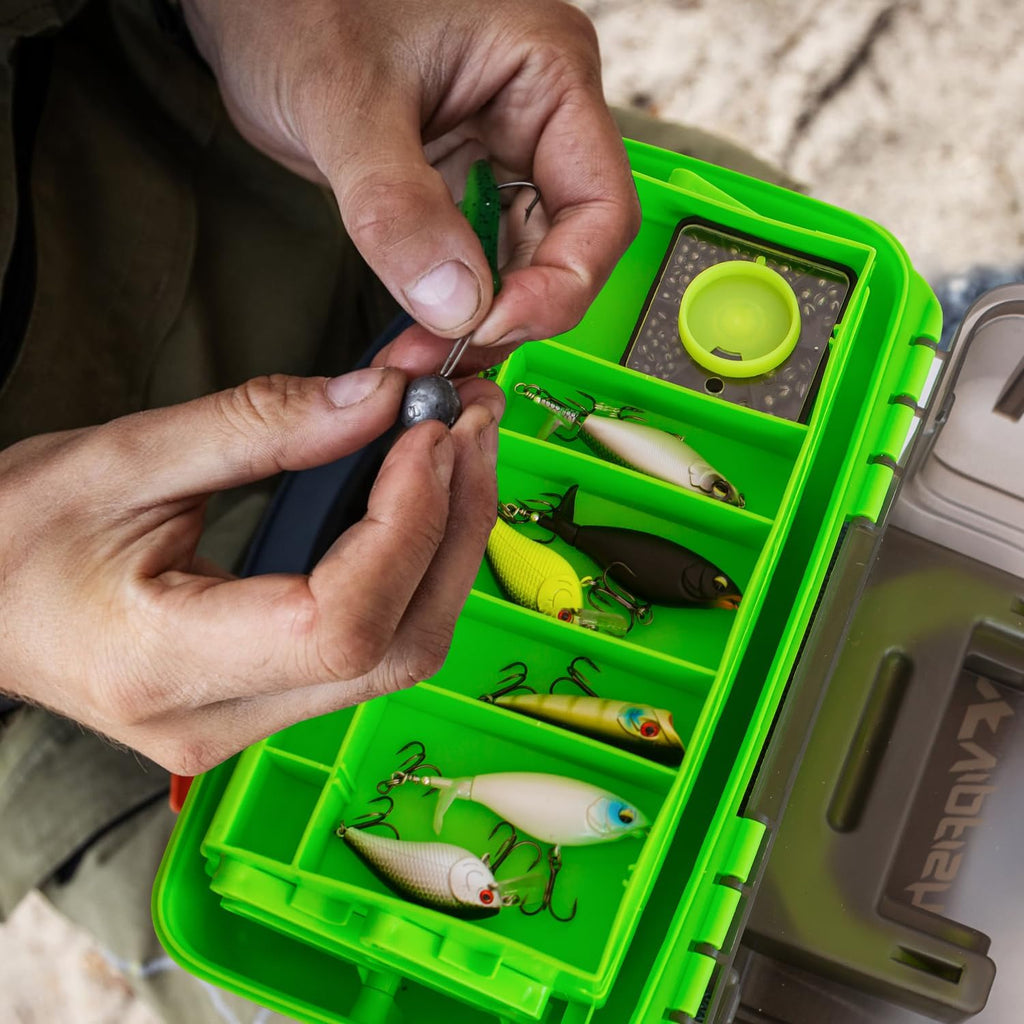 Fishing Tackle Box with Tackle Included Lures, 3-Layer Tackle Kit