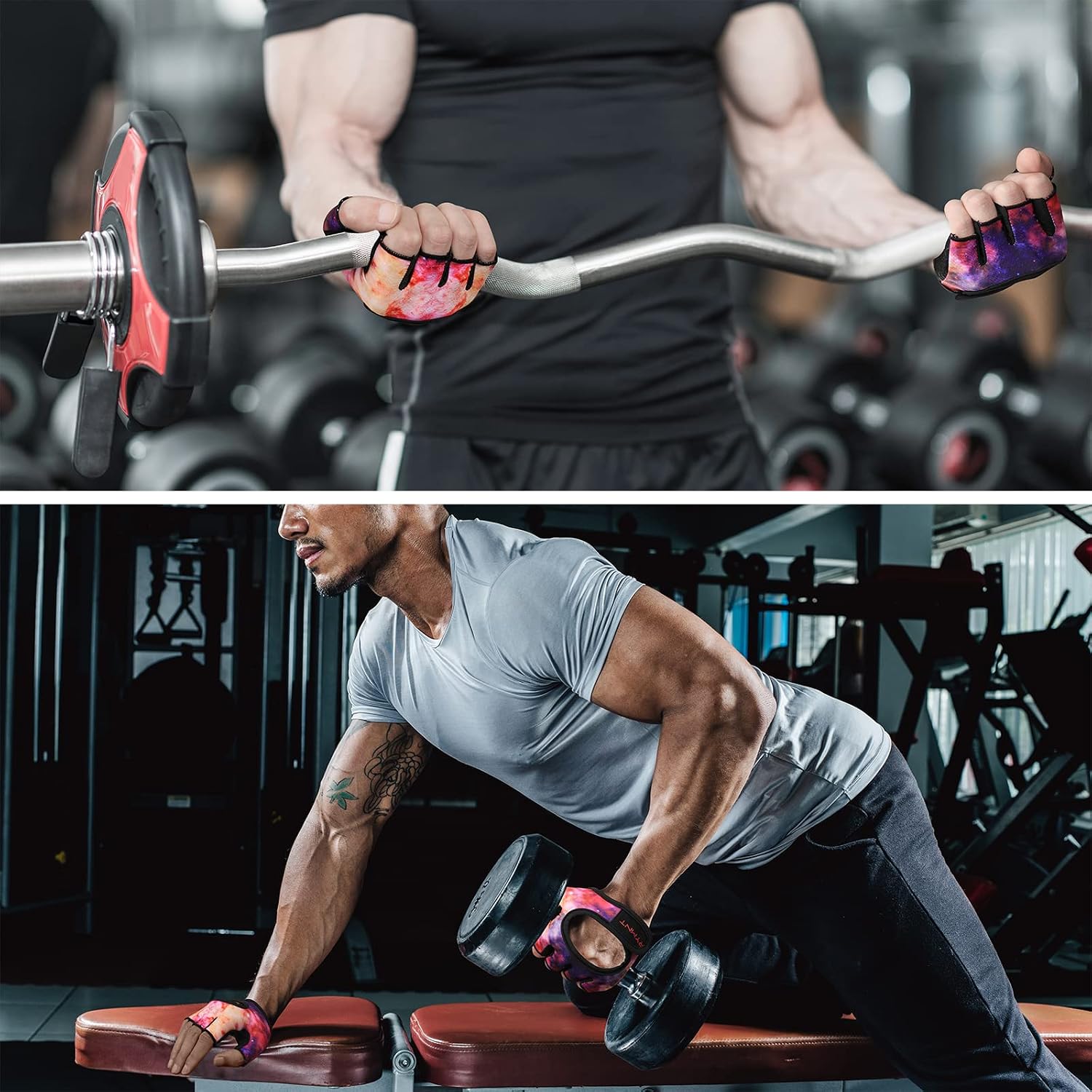 Short Workout Gloves for Women Men, Weight Lifting Gloves Full Palm Pads