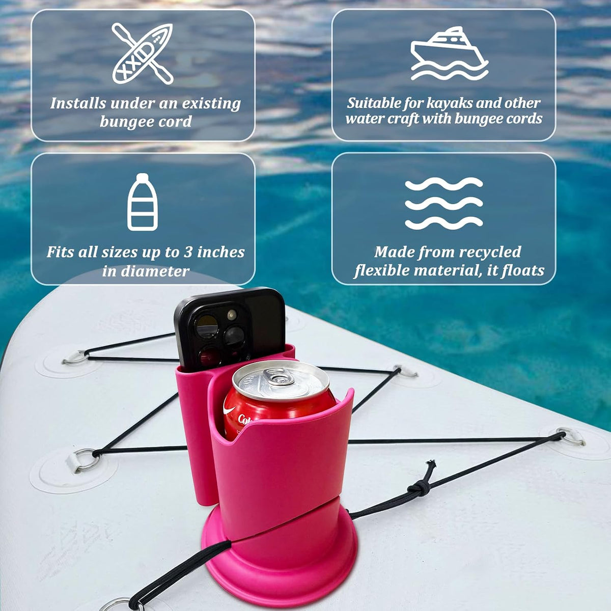 2 in 1 Cup Paddle Board for Kayak Drink & Phone Holder