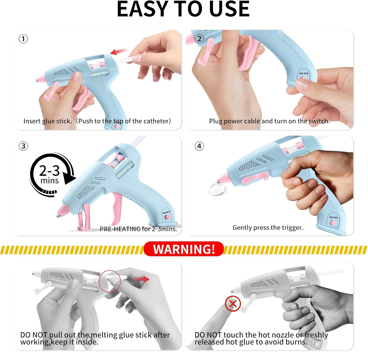 Cordless Hot Glue Gun Kit with 30 Sticks, Fast Heating 2.6Ah Rechargeable
