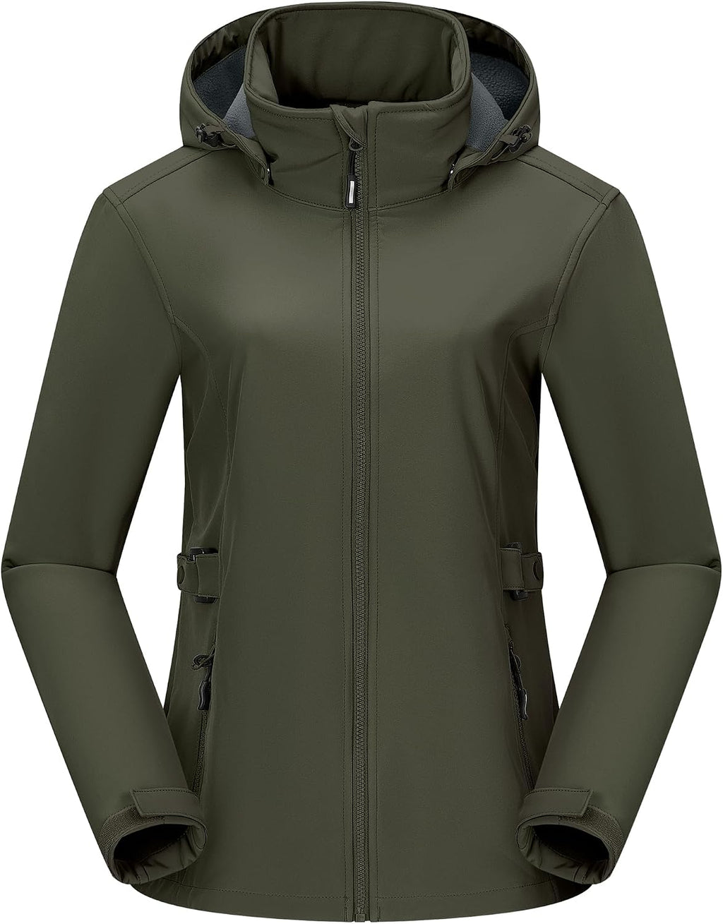 Outdoor Ventures Women's Fleece Lined Rain Jacket Waterproof Softshell Coat