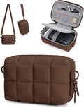 BAGSMART Small Puffy Digital Camera Case, Water-repellent, Coffee Brown