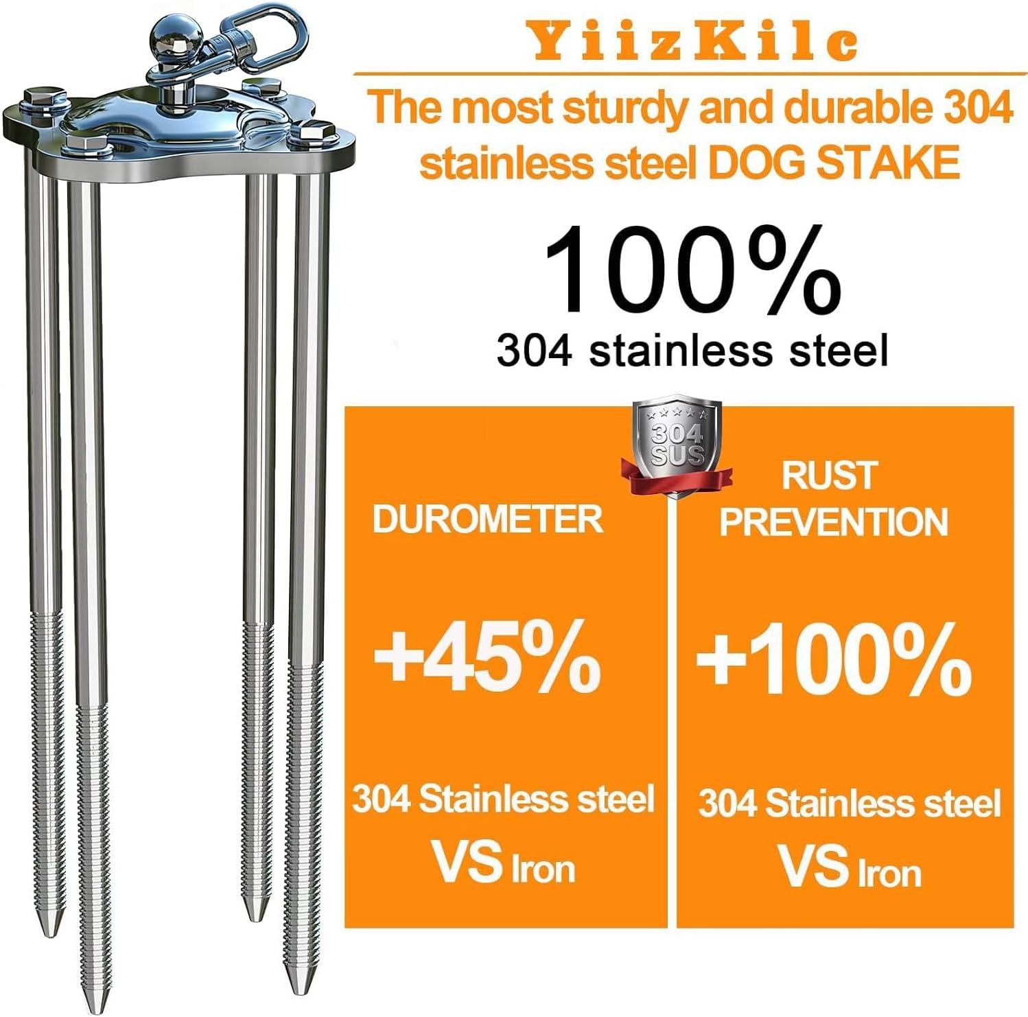 Dog Tie Out Cable and Stake, 30FT Heavy Duty Cables for Outside, 360°Swivel No Tangle Dog Runner for Yard, Up to 150 lbs, Ideal for Outdoor Camping