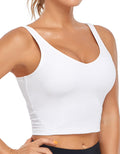 Oalka Sports Bra Womens Longline Padded Crop Yoga Tank Tops