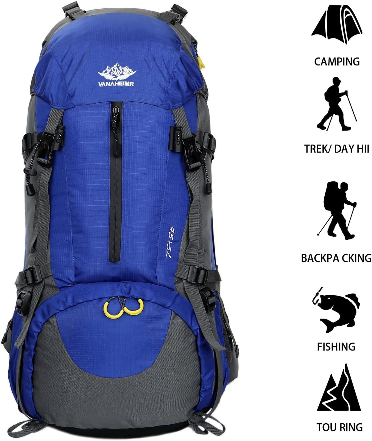 Esup 50L Waterproof Camping Hiking Backpack for Men and Women