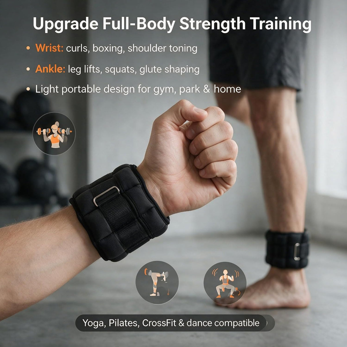 2-10 LBS Adjustable Ankle Weights Set for Women & Men | Removable Weights, Ideal for Walking Running Pilates Home Gym Workout Physical Therapy