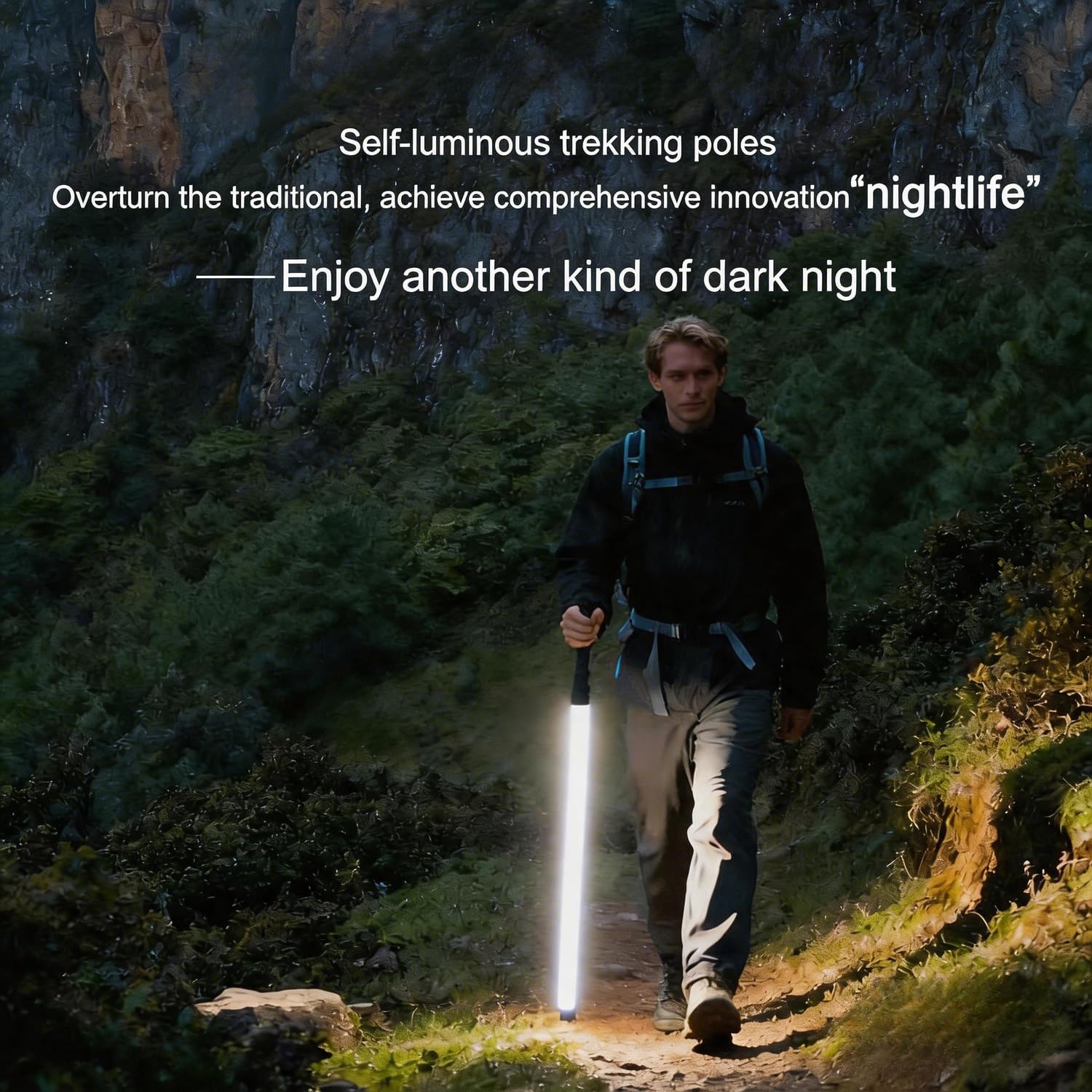 LED Glow Trekking Pole, 2026 Luminous Hiking Stick Walking Staff
