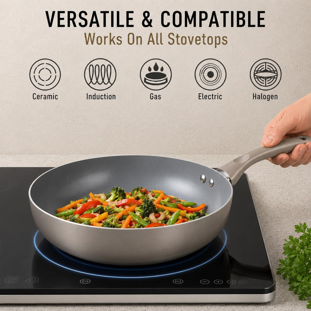 Moss & Stone Pots and Pans Set Nonstick, 6-Piece Induction Cookware Set