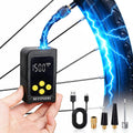 Mini Bike Tire Pump, Max 150 PSI, 25s Fast Inflate Bicycle Pump with Gauge, Electric Tire Inflator, Portable Air Pump with Presta & Schrader Valve for Mountain, City, Road, E-Bike, and Ball