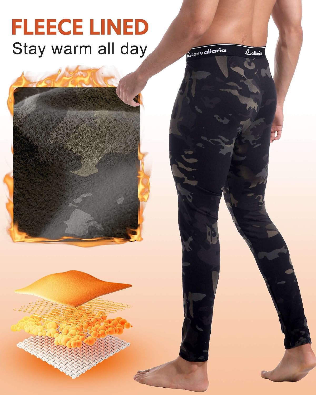 Men's Thermal Pants Long Johns Bottom Athletic Base Layer