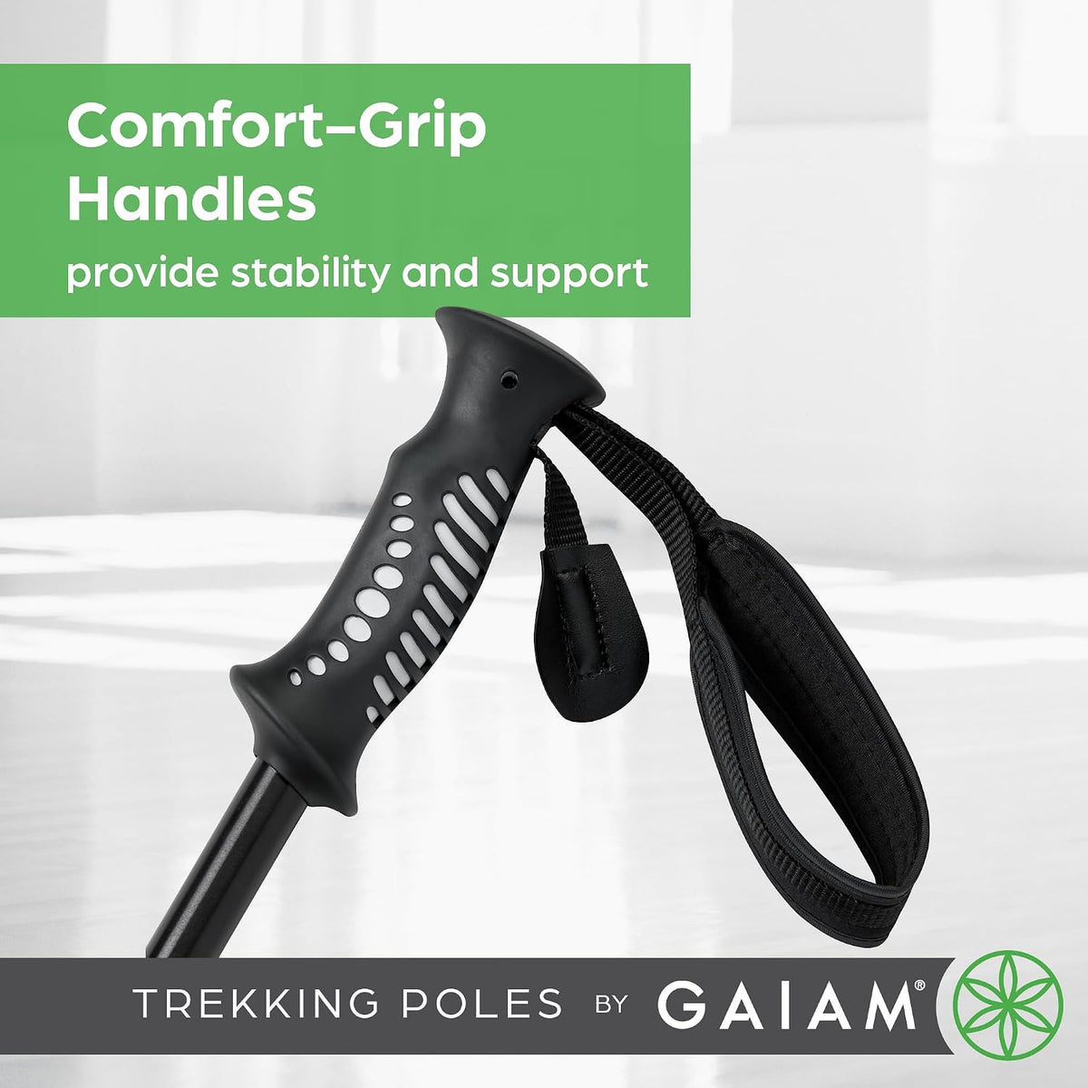 Gaiam Trekking Poles, Pair, 7075 Aluminum Hiking Poles