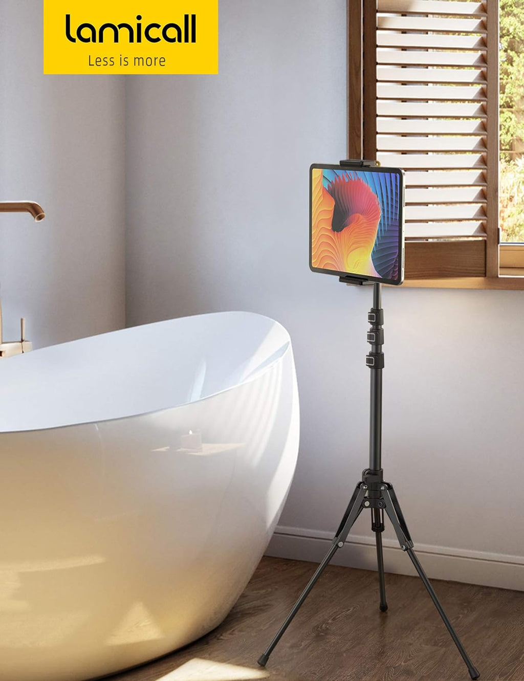 Lamicall Tablet Floor Tripod Stand 64.9" Fast Adjustable Height iPad Holder