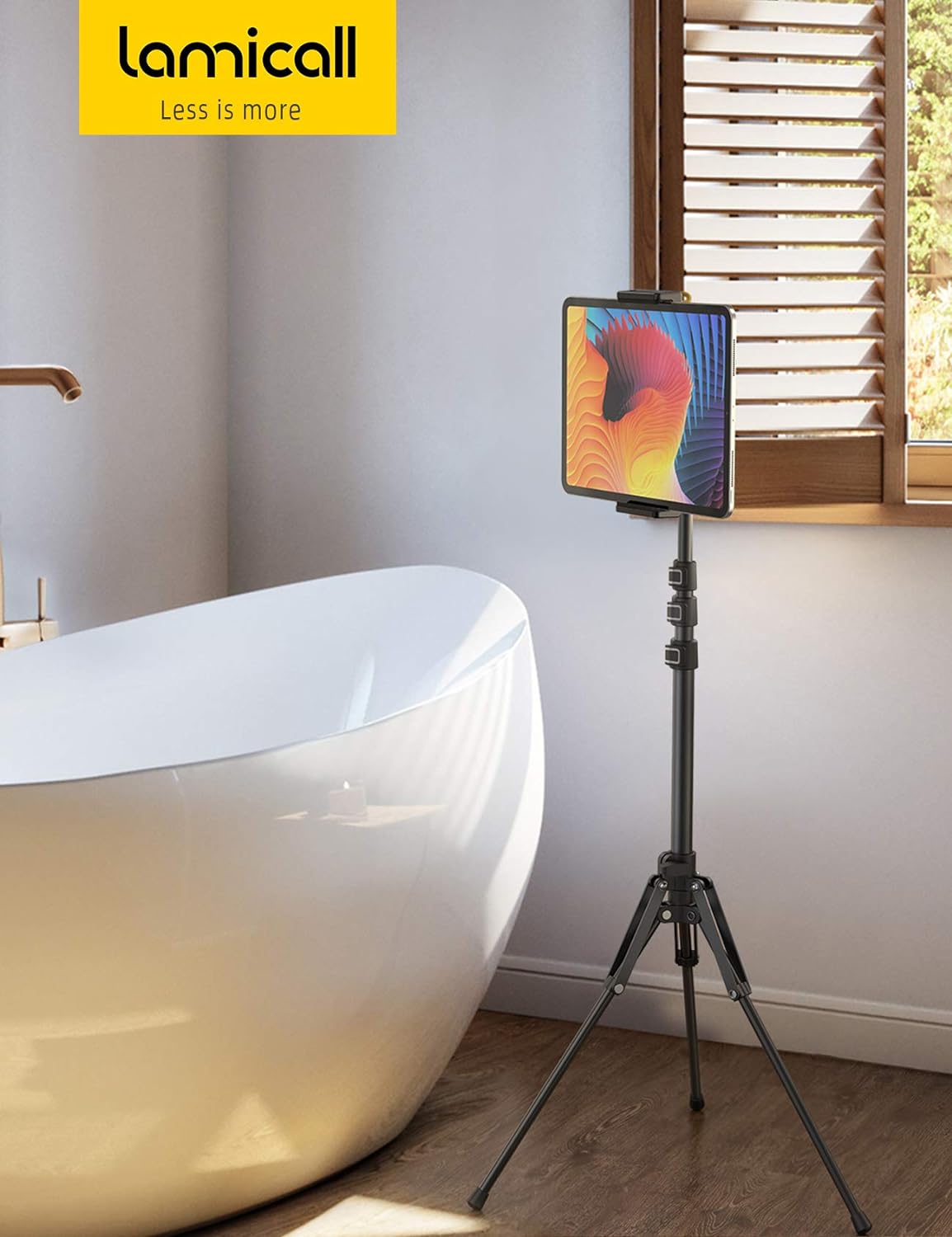 Lamicall Tablet Floor Tripod Stand 64.9" Fast Adjustable Height iPad Holder