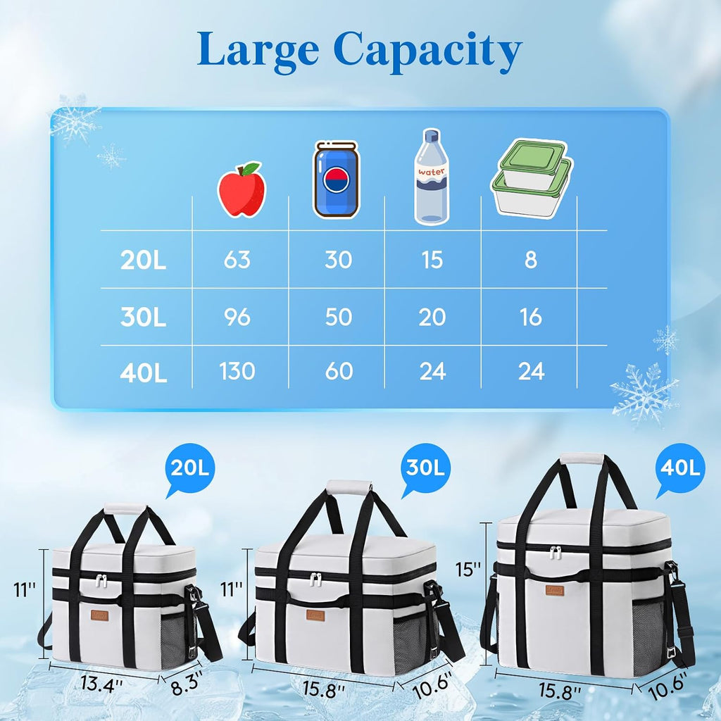 Lifewit 30/48/72 Can Soft Cooler Bag, Large Insulated Picnic Lunch Bag Box