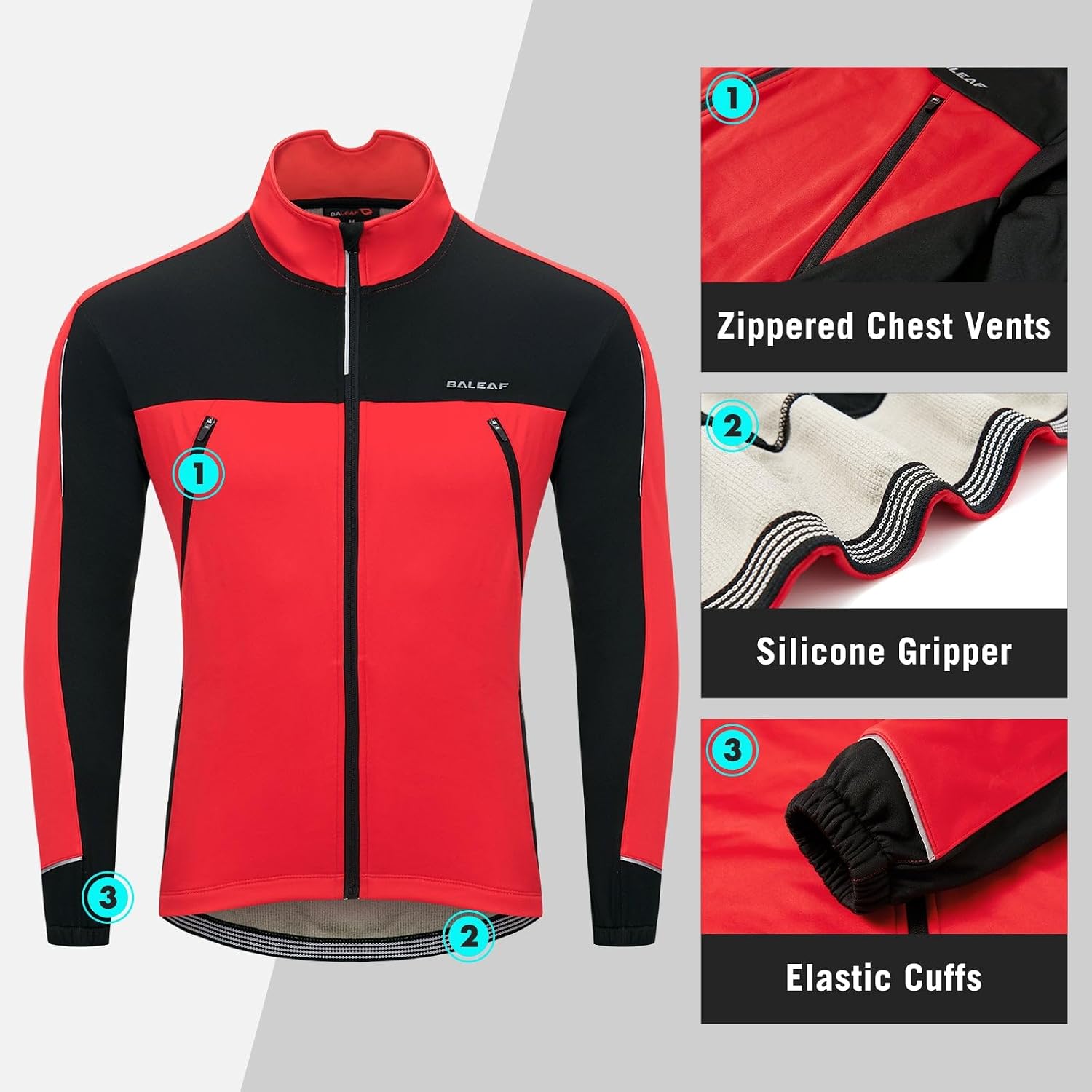 baleaf Men's Cycling Winter Jacket Windproof Softshell Thermal Warm Pockets