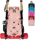 Goloni 45L Hiking Backpack Lightweight Foldable, Waterproof Camping Backpack with Rain Cover & Hiking Pole Mat Carrying System, Ergonomic Water Resistant Daypack for Trekking Travel Men Women Pink