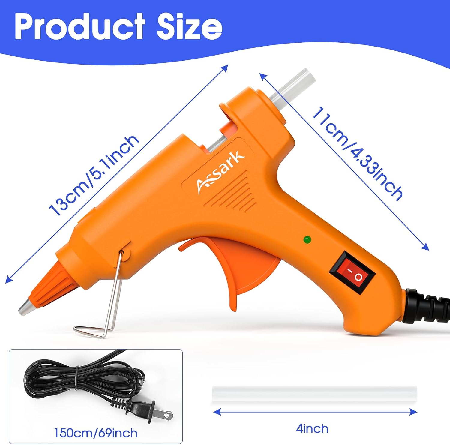 Assark 30W Mini Hot Glue Gun Kit with 30 Glue Sticks