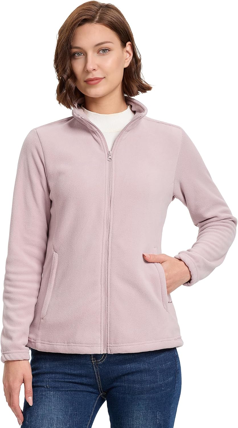 33,000ft Women's Polar Fleece Jacket Zip Up Lightweight Hiking Sweatshirt