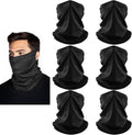 HONGTEYA 6 Pack Summer Neck Gaiter, UV Protection Cooling Face Mask Breathable Bandana Head Scarf Face Cover for Men Women