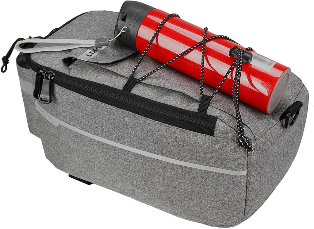 Lixada Bike Panniers Bike Trunk Bag Insulated Bag for Warm/Cool Items, Bicycle Rear Rack Storage Luggage Bicycle Seat Multifunctional Insulated Trunk Cooler Bag Shoulder Bag 11.4 6.3 6.7in