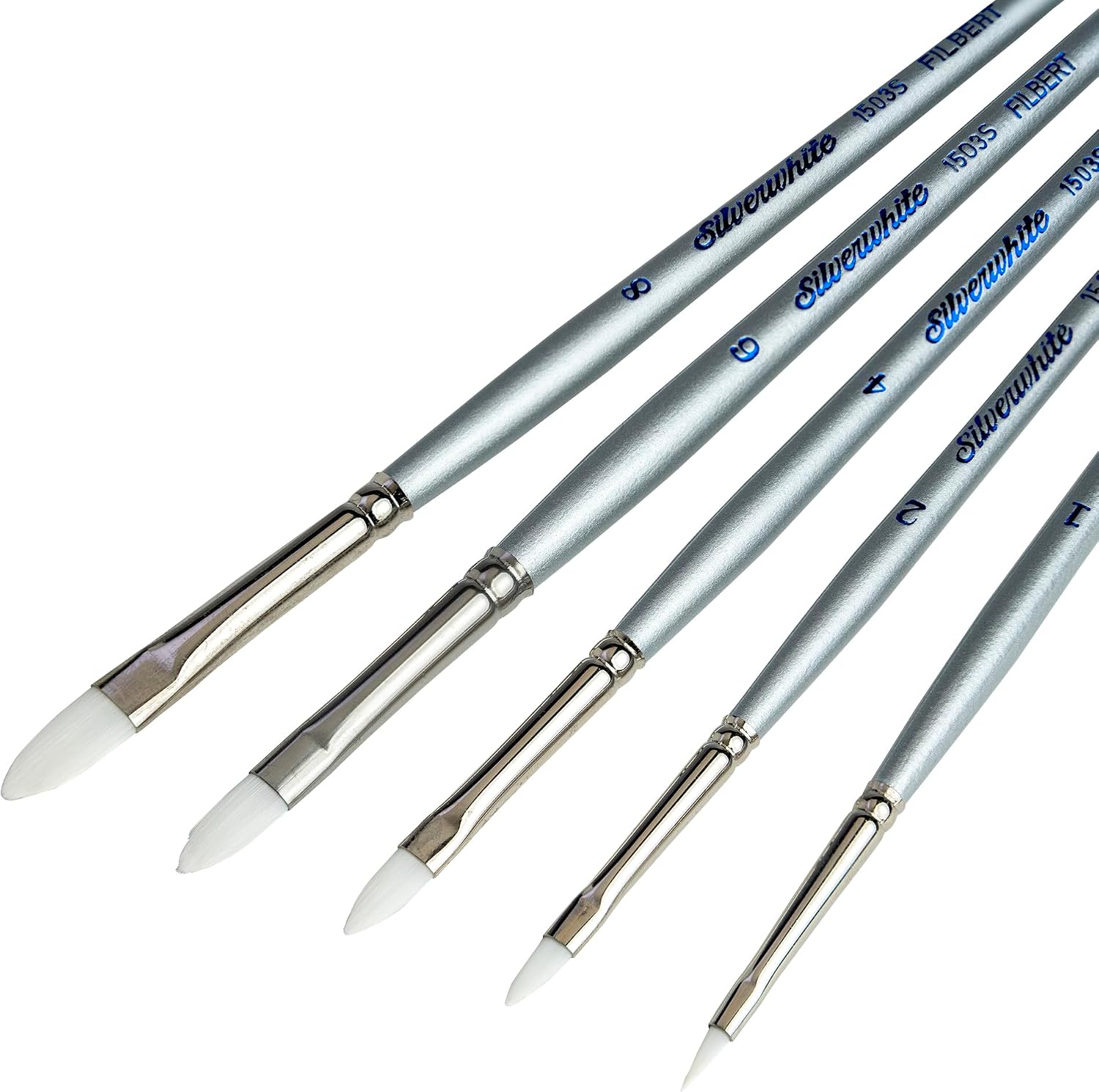 Silver Brush Limited Silverwhite Filberts Watercolor Paintbrush Set, 5pc