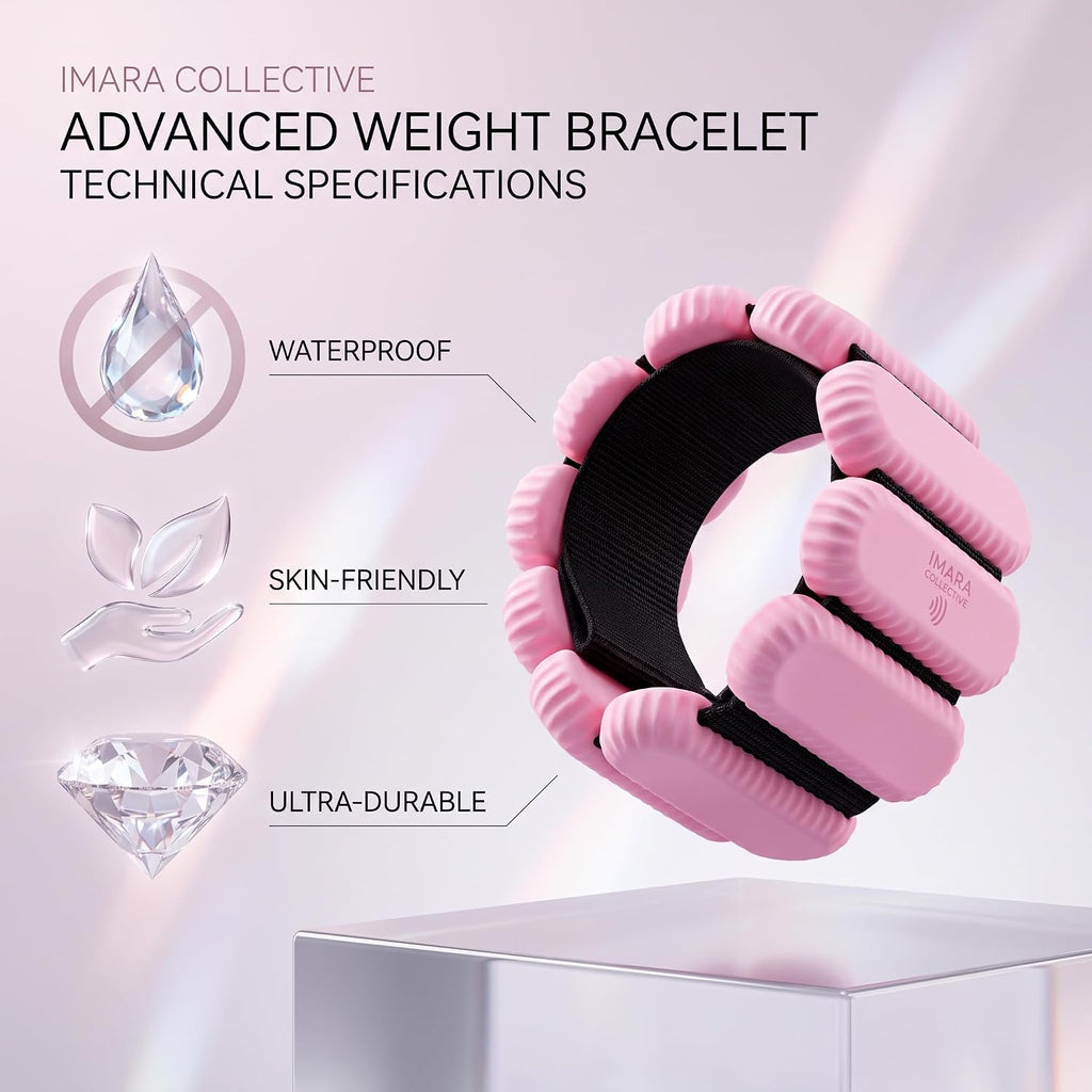 Wrist and Ankle Weights for Women, 2 Pack, 1 lb Each, Adjustable Pink Bands