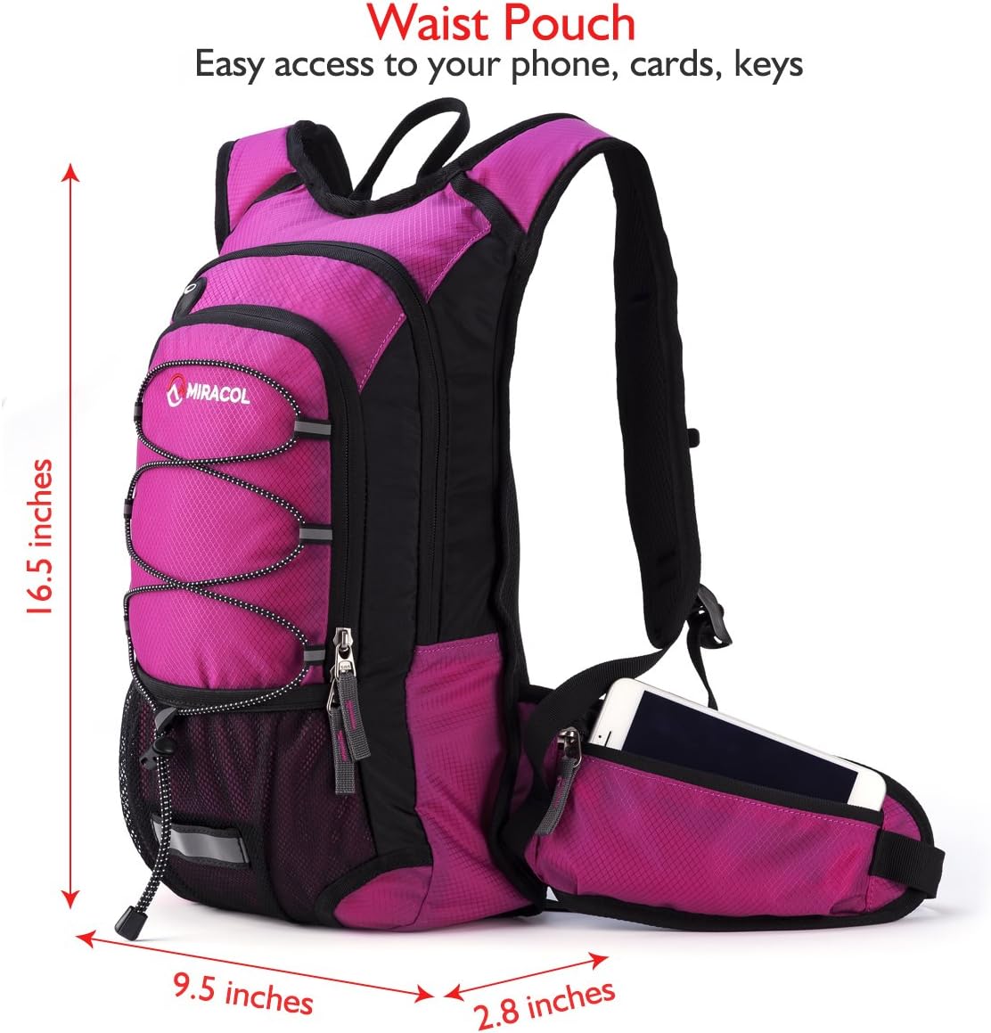 Hydration Pack Hiking Water Backpack - Miracol Insulated Water Bag with 2L Bladder