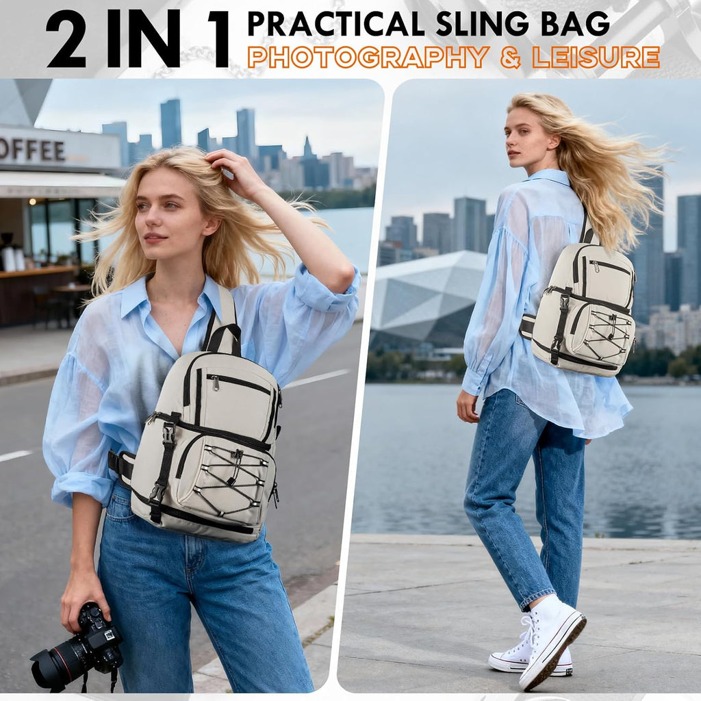 RAINSMORE Camera Sling Bag, Small Dslr/Mirrorless Camera Bag & Case