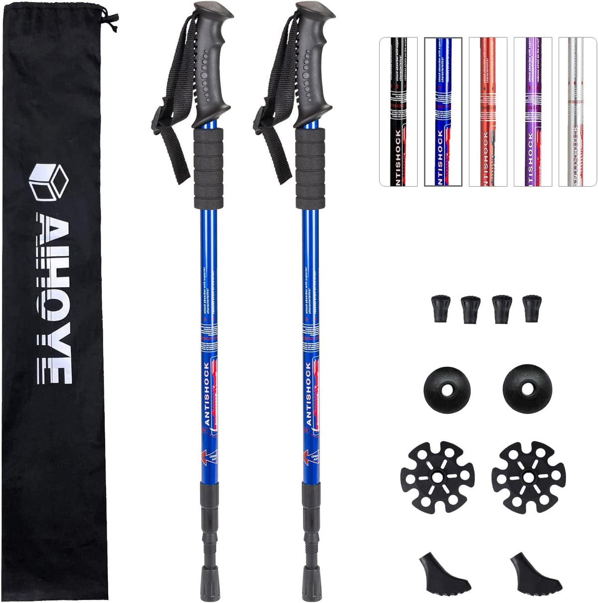 Aihoye Hiking Trekking Poles, 2 Pack Walking Hiking Sticks for Men &Women