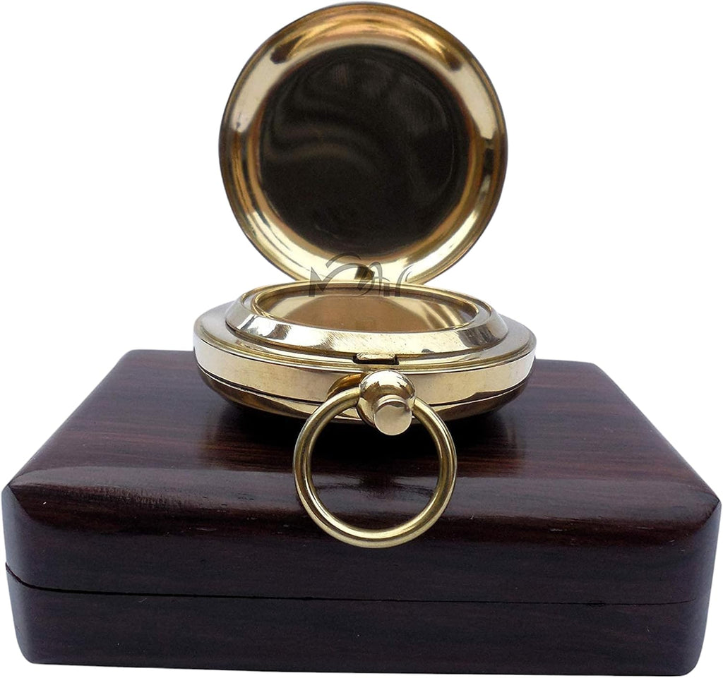 Brass Compass Gift – Push Button Compass Keepsake Gift for Son, Boys, Men, Graduation Gift, Birthday Gift Idea, Inspirational Motivational Gift for Him, Unique Gift Idea, Collectible Desk Decor