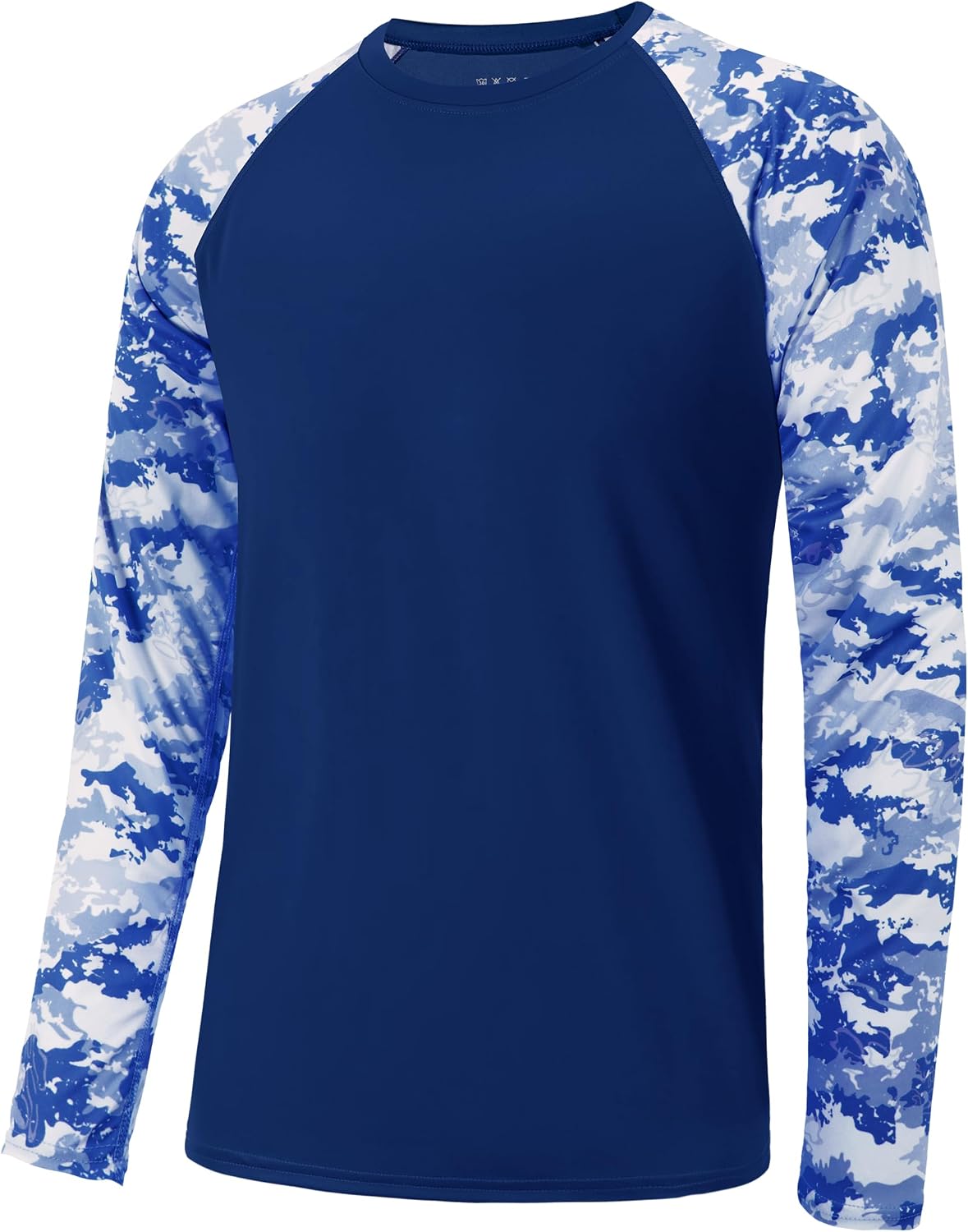 FISHEAL Men's Long Sleeve Fishing Shirts, UPF 50+ Camo Sun Protection Rash Guard, UV Shirt for Swimming Hunting Outdoor