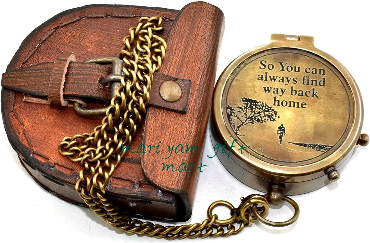So You Can Always Find Your Way Back Home”, Camping Compass Engraved with Gift Compass for Birthday, Anniversary, Graduation Day, Valentine’s Day, Baptism Gifts, Inspirational Gift