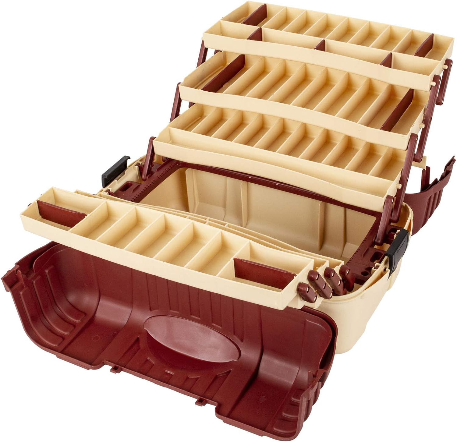 Flambeau Outdoors 2059 Hip Roof 7-Tray Tackle Box, 61 Compartments, Beige