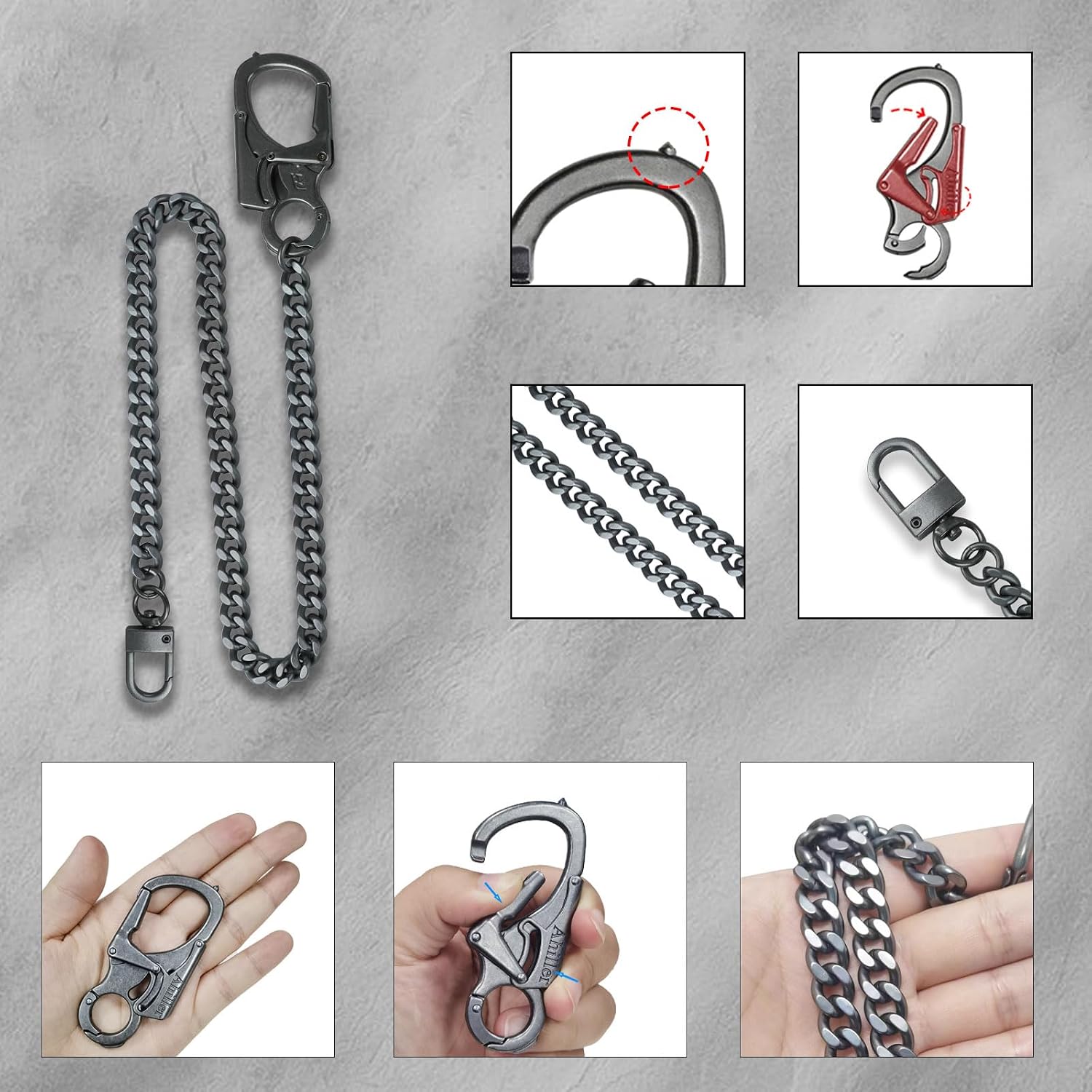 Ahiller Anti-Theft Wallet Chain Security Key Chain for Men