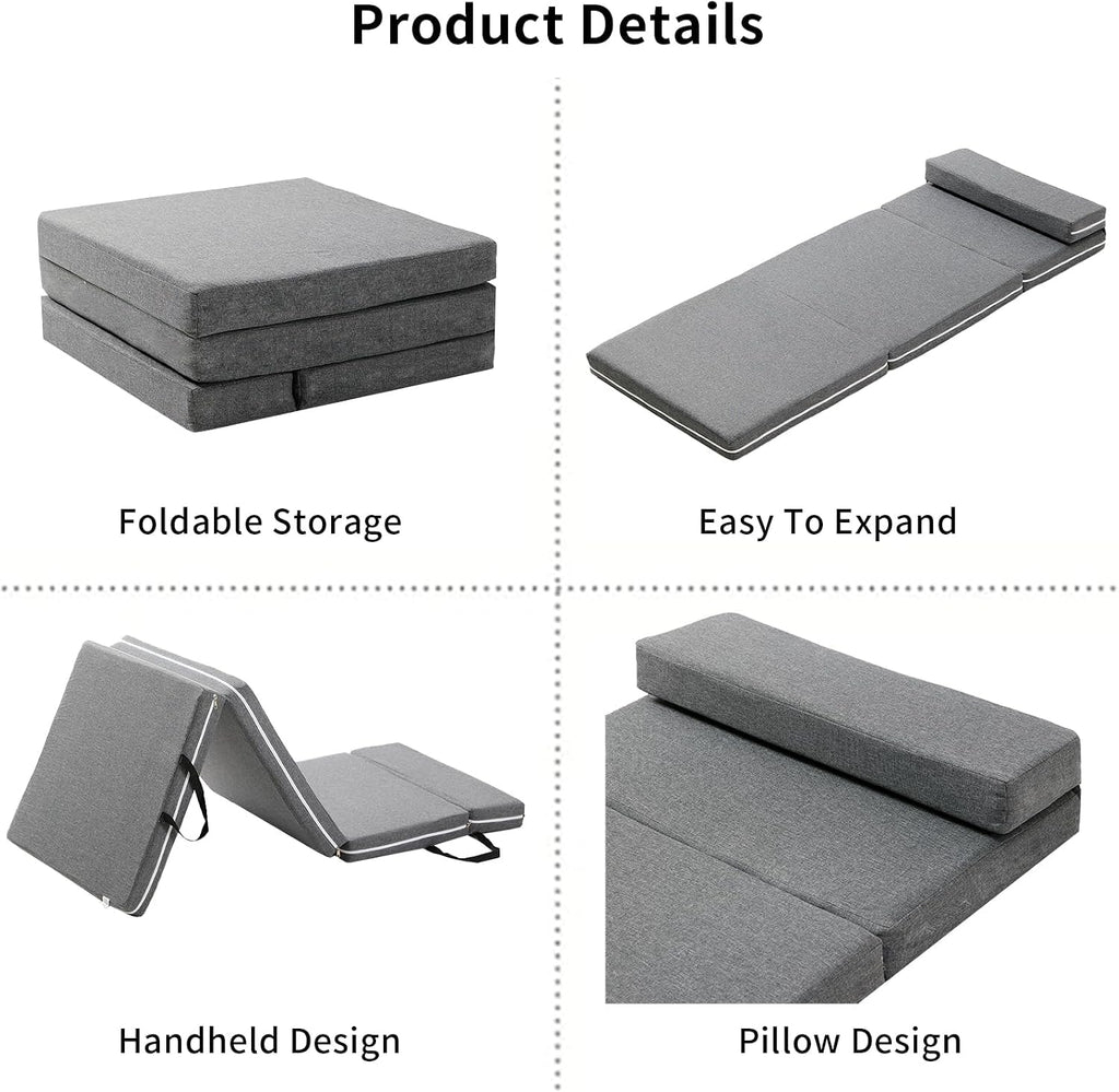 Foldable Foam Sleeping Mats Camping Mattress Sleeping Pad Sofa Bed Nap Cot,Japanese Floor Futon Mattresses,Car Travel Mattress