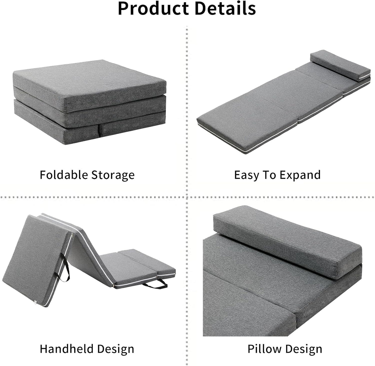 Foldable Foam Sleeping Mats Camping Mattress Sleeping Pad Sofa Bed Nap Cot,Japanese Floor Futon Mattresses,Car Travel Mattress