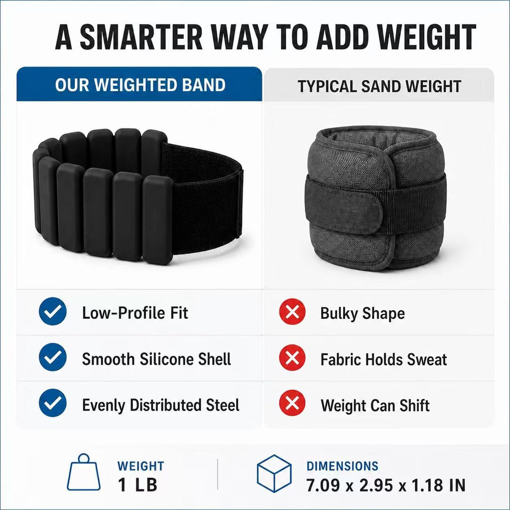 2lb Wrist Weights Adjustable Silicone Weighted Bracelets for Pilates