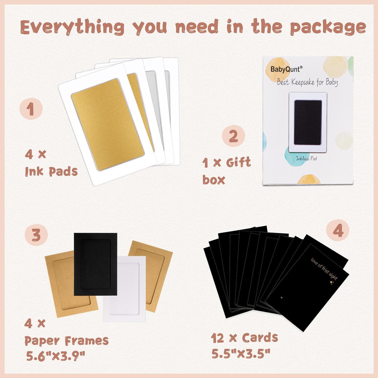 Inkless Baby Hand and Footprint Kit,Clean-Touch Ink Pads