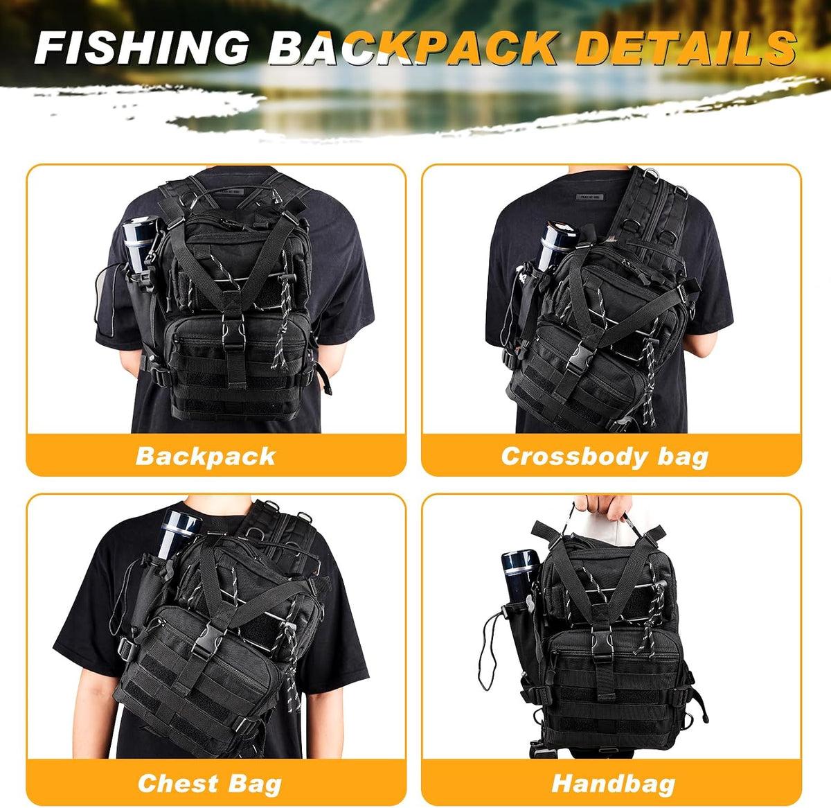 139PCS Tackle Box Backpack,Fishing Backpack with Accessories