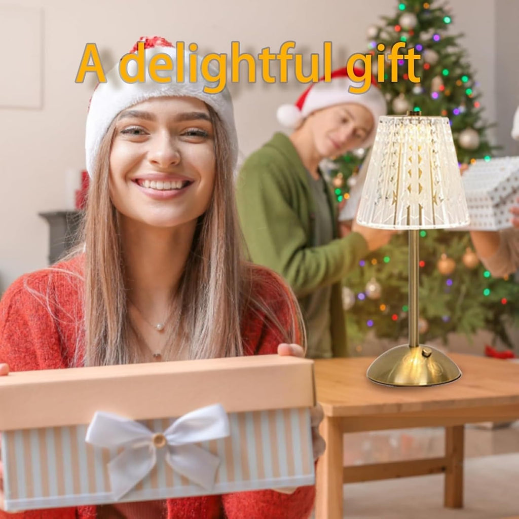 2 Pcs Cordless Rechargeable Table Lamp, Touch Dimming, 3 Color Modes
