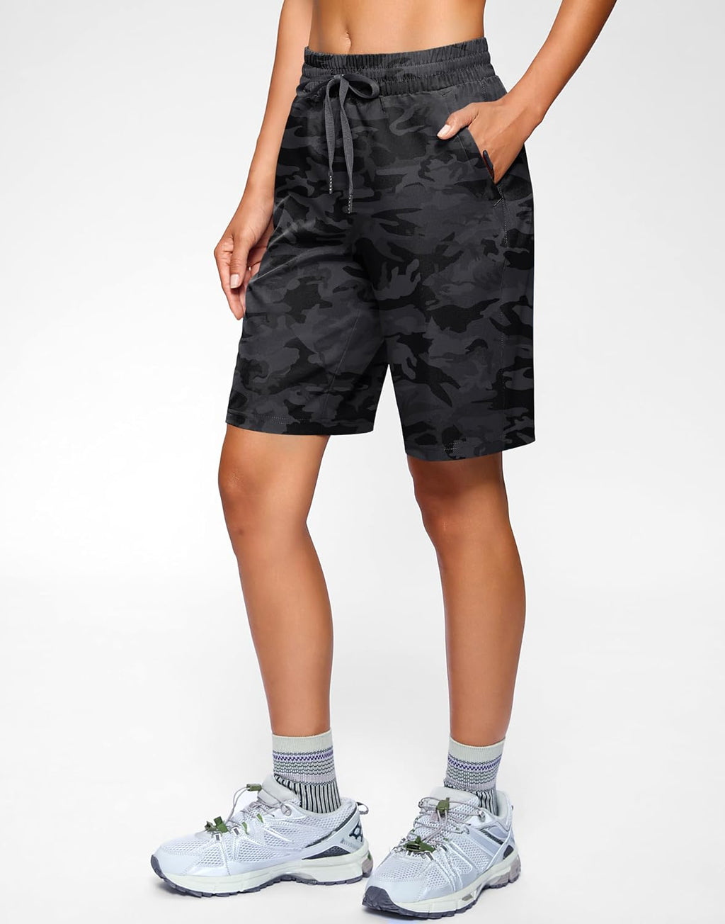 SANTINY Women's 7''/ 9'' Hiking Shorts with 3 Zipper Pockets Athletic Shorts
