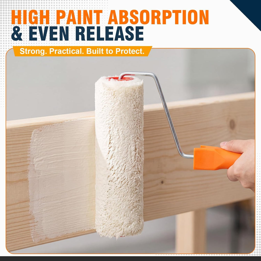 Honeydak 8 Pack Mini Paint Roller with Replacement Heads, 9 Inch