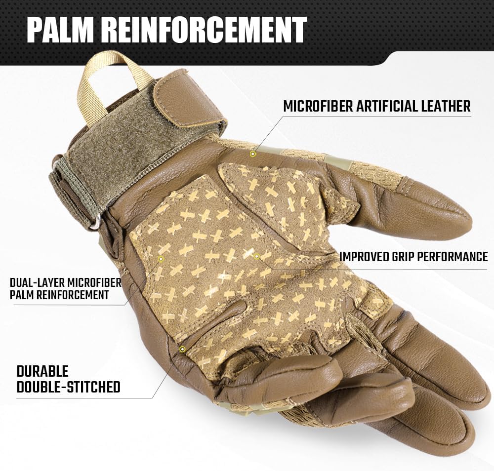 WTACTFUL Tactical Gloves Men Women, Touchscreen Reinforced Palm